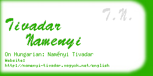 tivadar namenyi business card